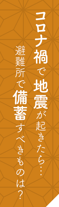 コロナ禍で地震が起きたら…避難所で備蓄すべきものは？